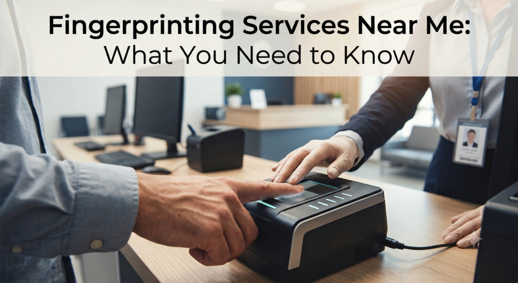 Live scan fingerprinting process at service center